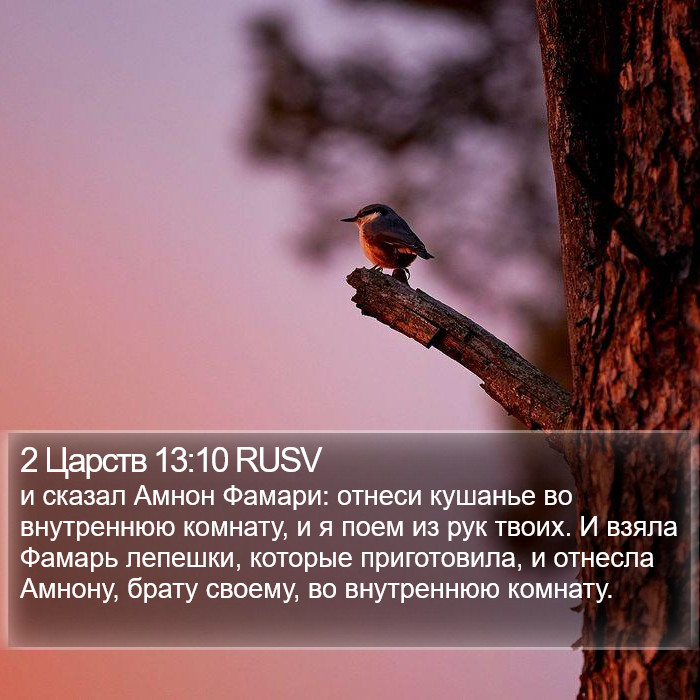 2 Царств 13:10 RUSV Bible Study