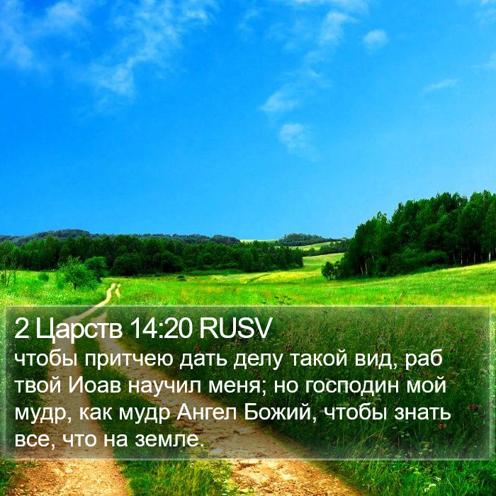 2 Царств 14:20 RUSV Bible Study