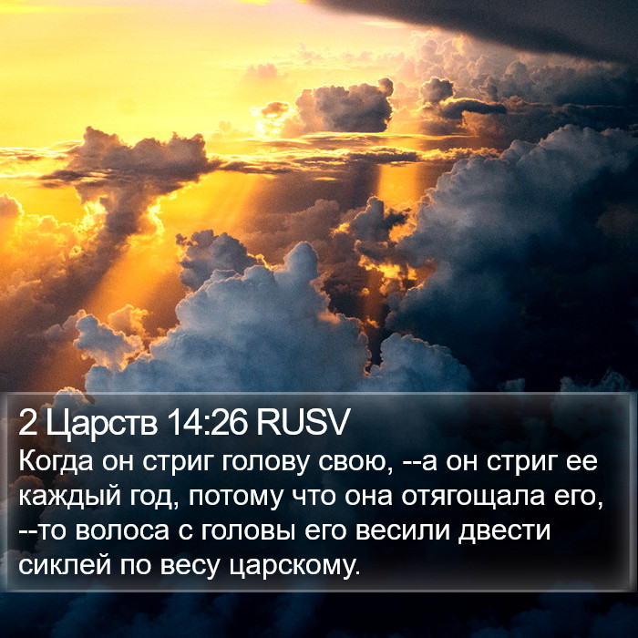 2 Царств 14:26 RUSV Bible Study