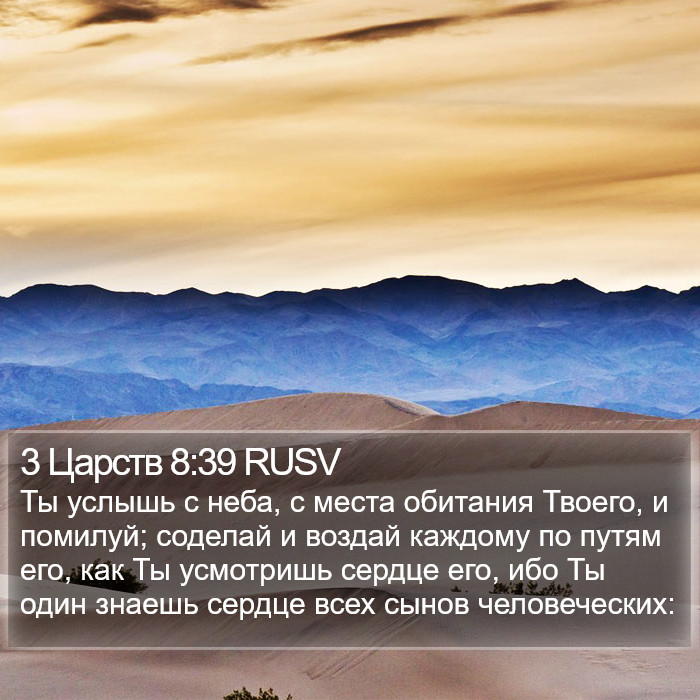 3 Царств 8:39 RUSV Bible Study