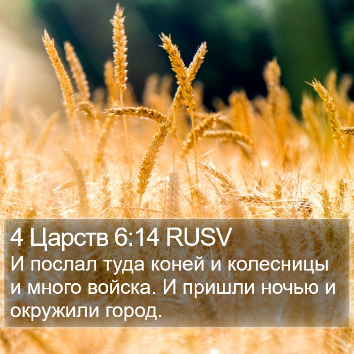4 Царств 6:14 RUSV Bible Study