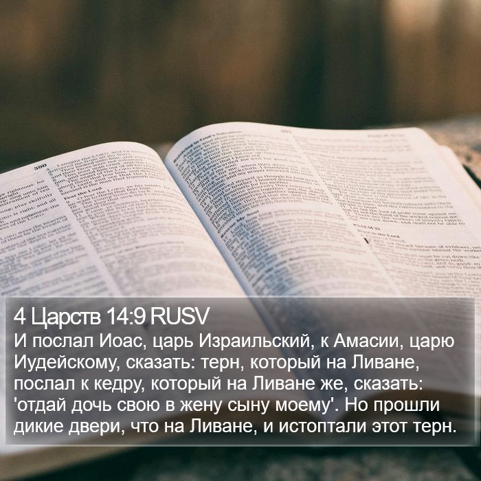 4 Царств 14:9 RUSV Bible Study