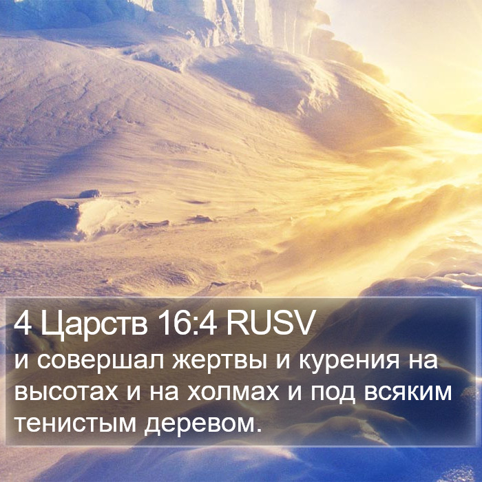 4 Царств 16:4 RUSV Bible Study