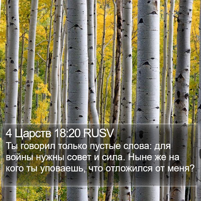 4 Царств 18:20 RUSV Bible Study