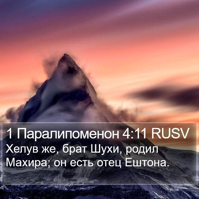 1 Паралипоменон 4:11 RUSV Bible Study