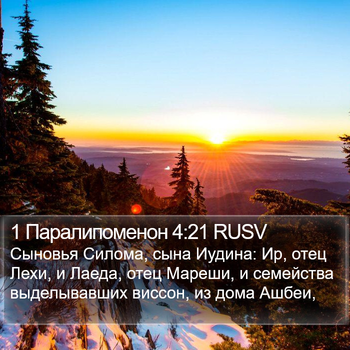 1 Паралипоменон 4:21 RUSV Bible Study