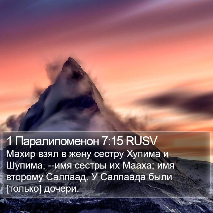 1 Паралипоменон 7:15 RUSV Bible Study