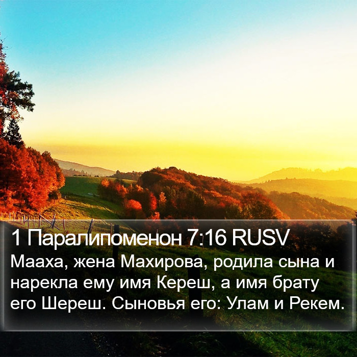 1 Паралипоменон 7:16 RUSV Bible Study