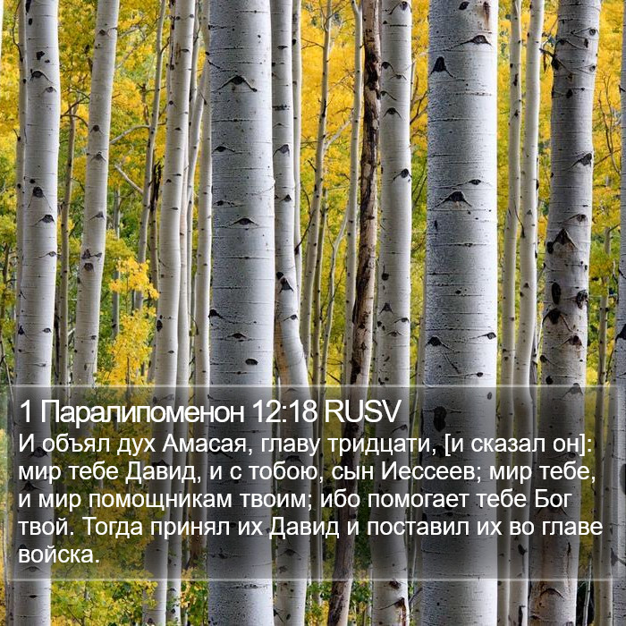1 Паралипоменон 12:18 RUSV Bible Study