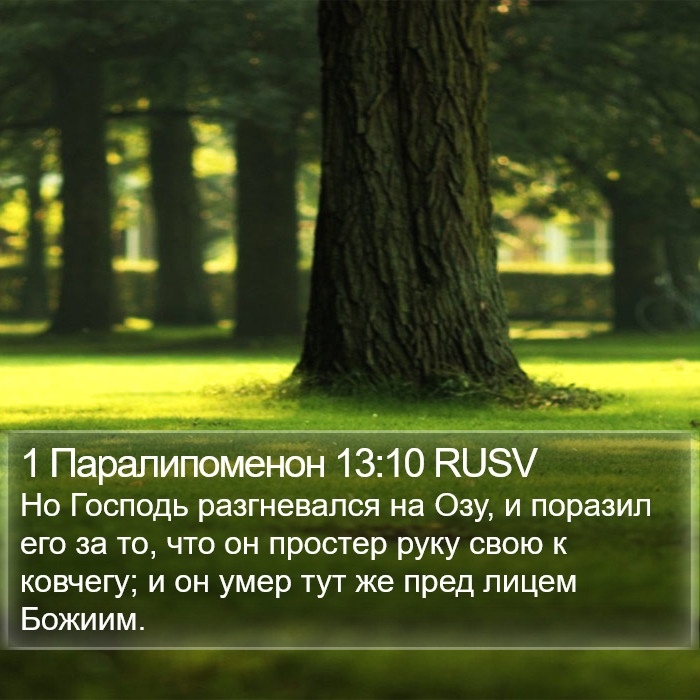 1 Паралипоменон 13:10 RUSV Bible Study