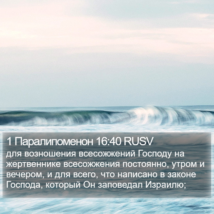 1 Паралипоменон 16:40 RUSV Bible Study