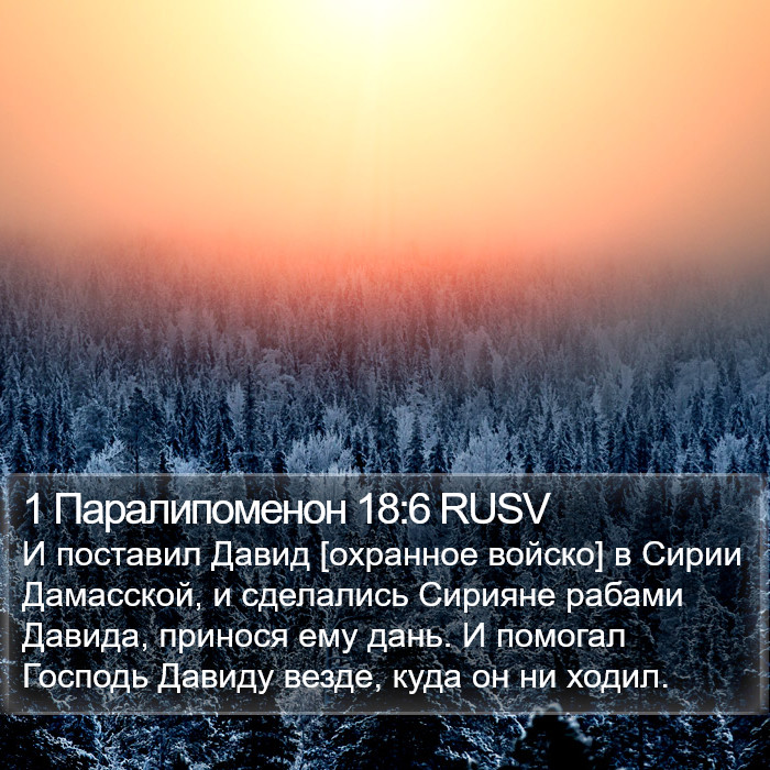 1 Паралипоменон 18:6 RUSV Bible Study
