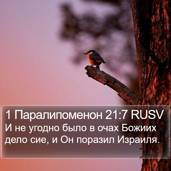 1 Паралипоменон 21:7 RUSV Bible Study