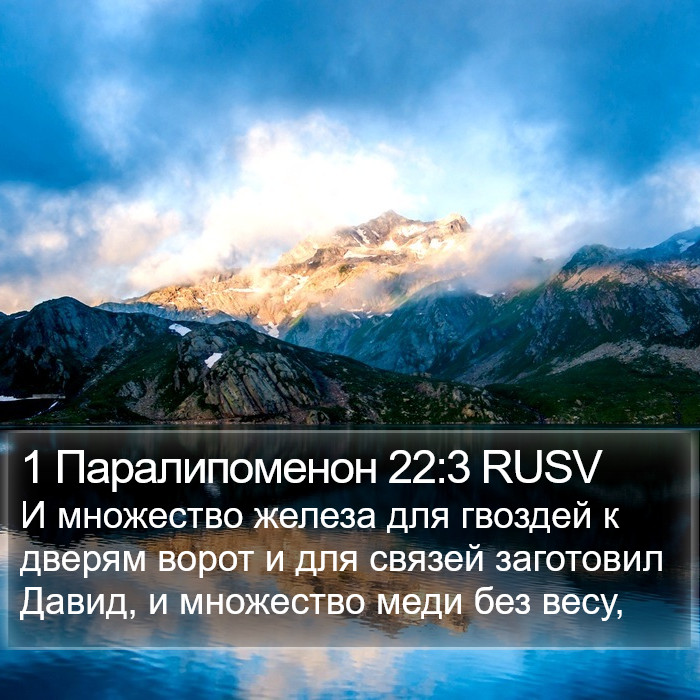 1 Паралипоменон 22:3 RUSV Bible Study