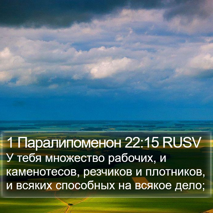 1 Паралипоменон 22:15 RUSV Bible Study