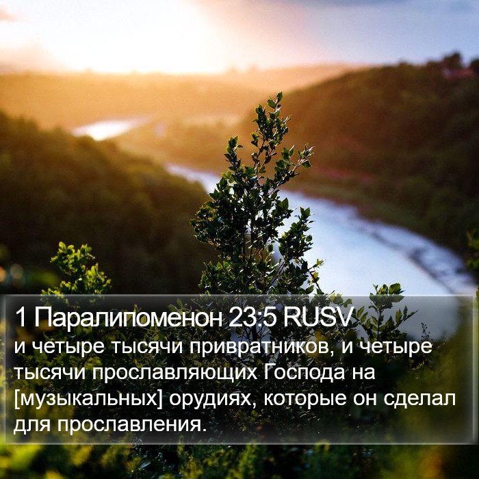 1 Паралипоменон 23:5 RUSV Bible Study
