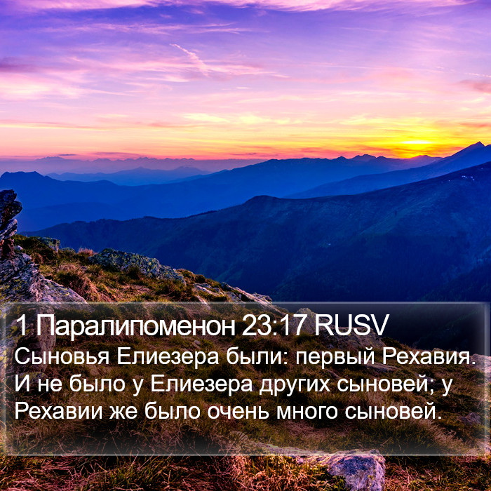 1 Паралипоменон 23:17 RUSV Bible Study