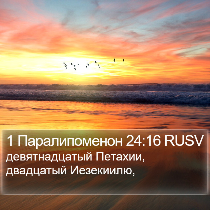 1 Паралипоменон 24:16 RUSV Bible Study