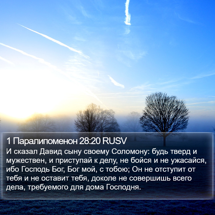 1 Паралипоменон 28:20 RUSV Bible Study