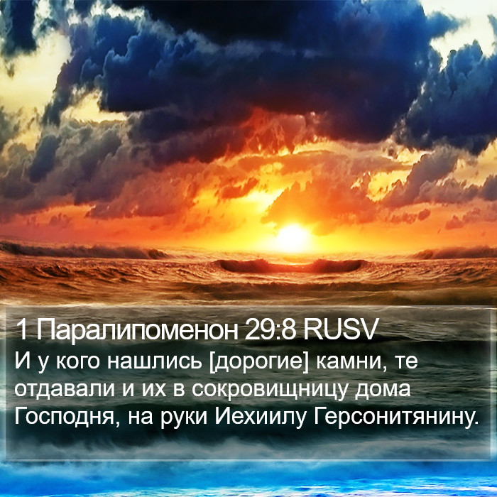 1 Паралипоменон 29:8 RUSV Bible Study