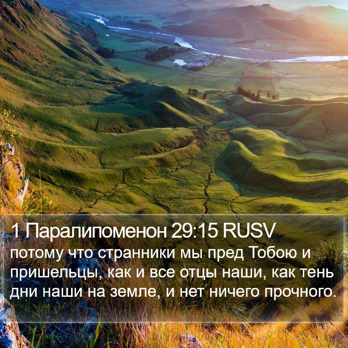 1 Паралипоменон 29:15 RUSV Bible Study