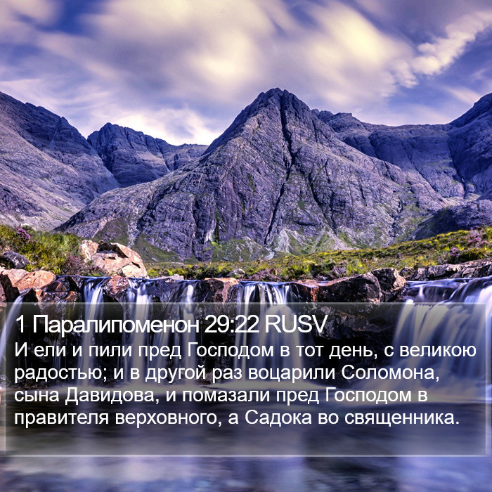 1 Паралипоменон 29:22 RUSV Bible Study