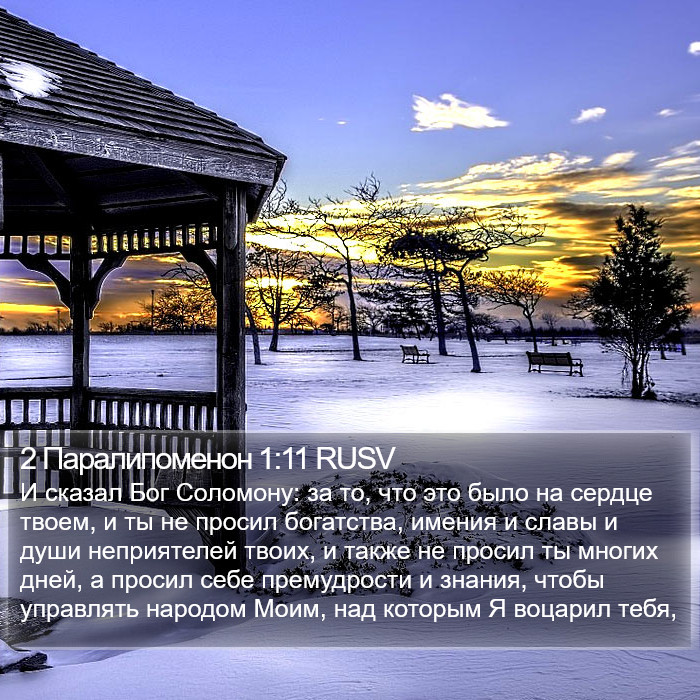 2 Паралипоменон 1:11 RUSV Bible Study