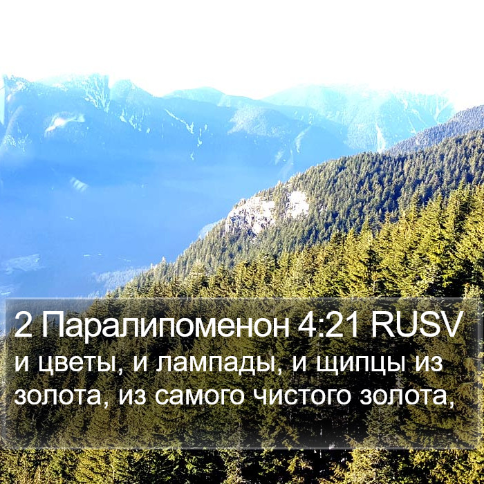 2 Паралипоменон 4:21 RUSV Bible Study