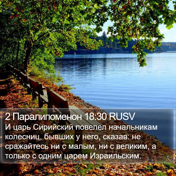 2 Паралипоменон 18:30 RUSV Bible Study