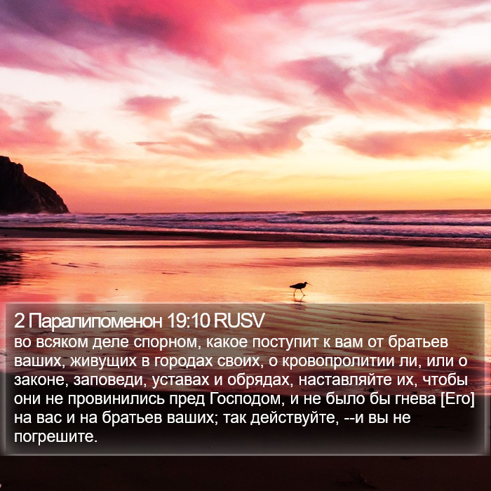 2 Паралипоменон 19:10 RUSV Bible Study