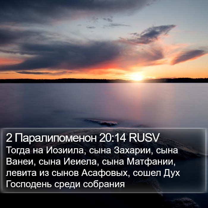 2 Паралипоменон 20:14 RUSV Bible Study