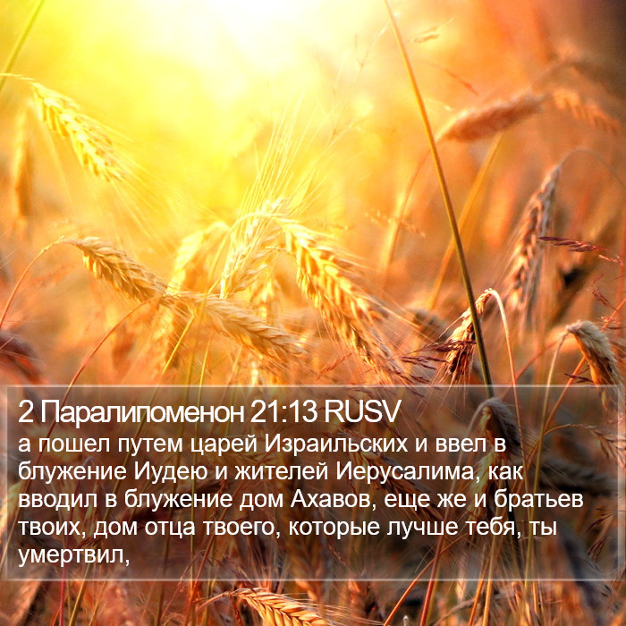 2 Паралипоменон 21:13 RUSV Bible Study