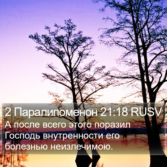 2 Паралипоменон 21:18 RUSV Bible Study