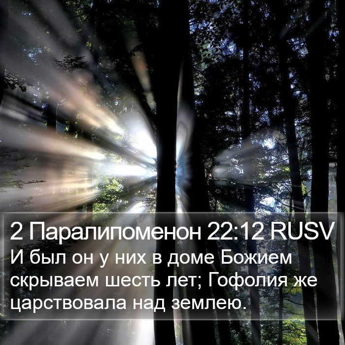 2 Паралипоменон 22:12 RUSV Bible Study