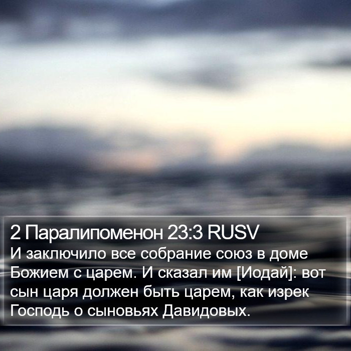 2 Паралипоменон 23:3 RUSV Bible Study