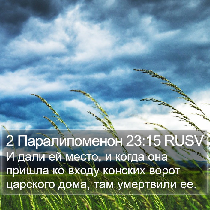 2 Паралипоменон 23:15 RUSV Bible Study