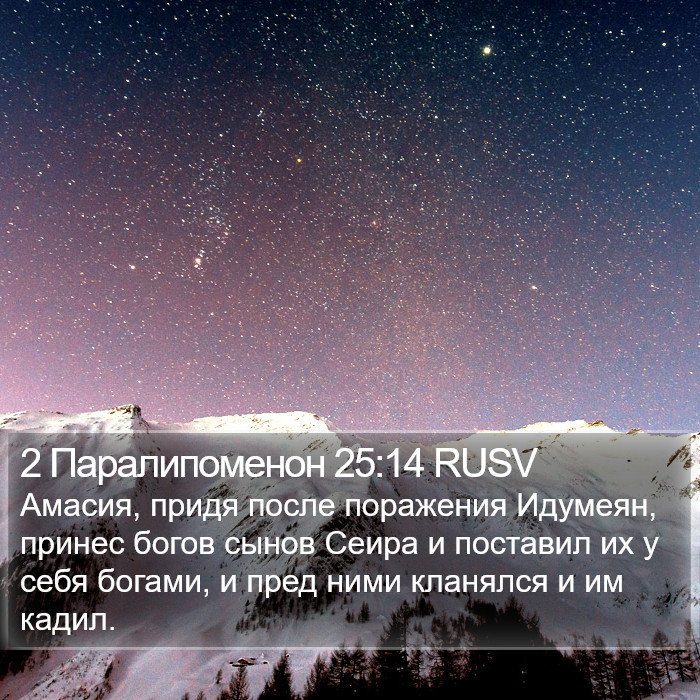 2 Паралипоменон 25:14 RUSV Bible Study