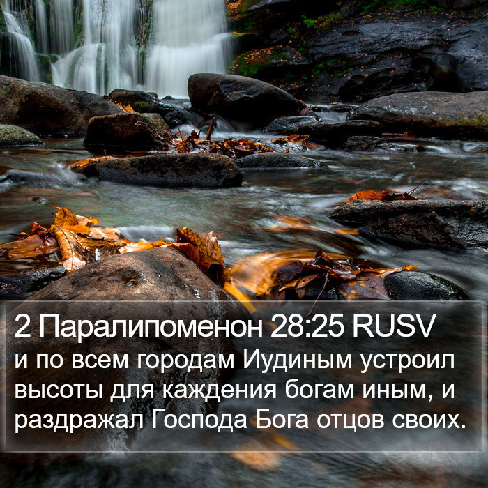 2 Паралипоменон 28:25 RUSV Bible Study