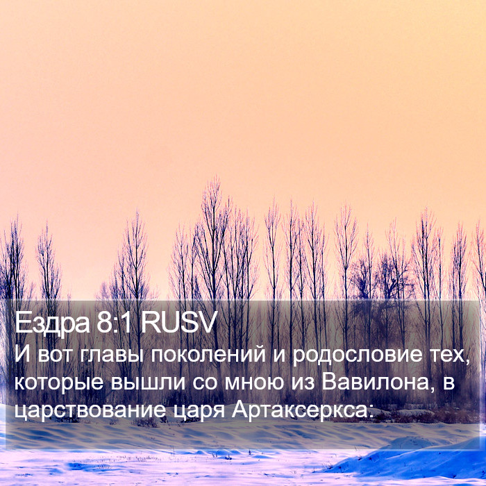 Ездра 8:1 RUSV Bible Study