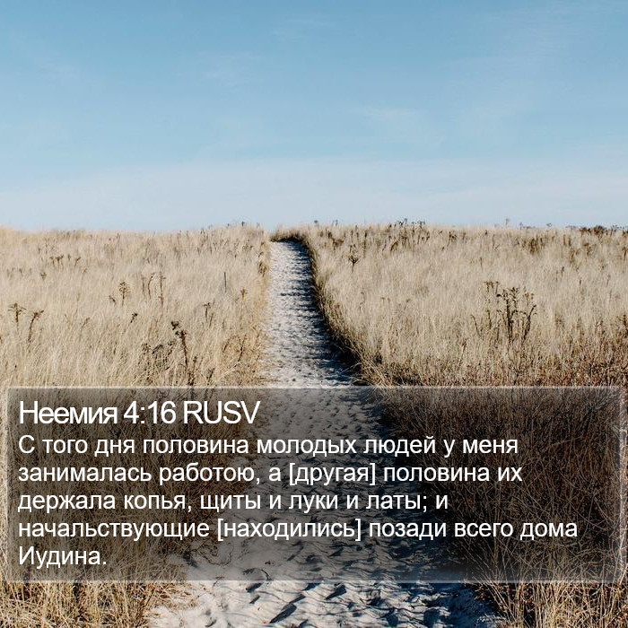 Неемия 4:16 RUSV Bible Study