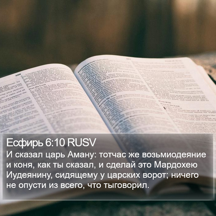 Есфирь 6:10 RUSV Bible Study