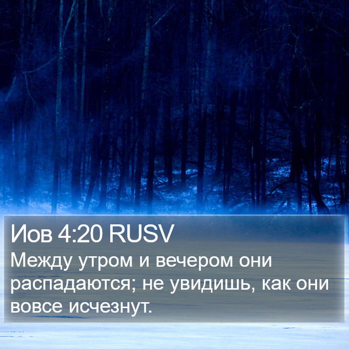 Иов 4:20 RUSV Bible Study