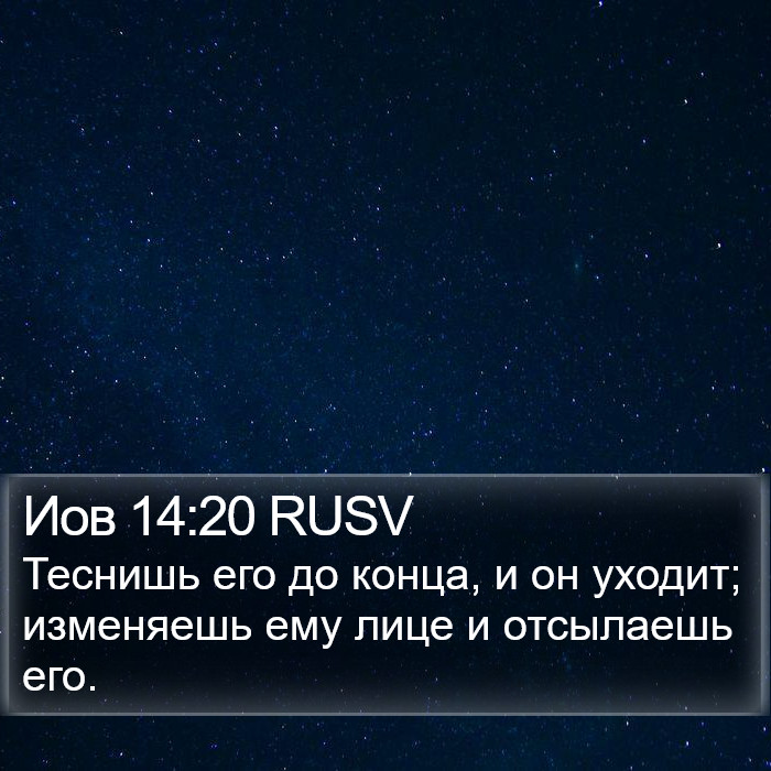 Иов 14:20 RUSV Bible Study