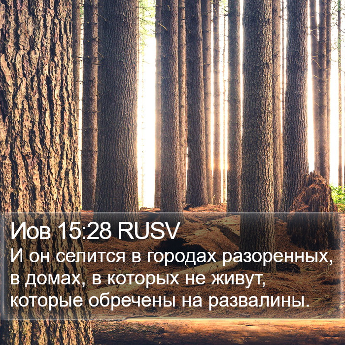 Иов 15:28 RUSV Bible Study