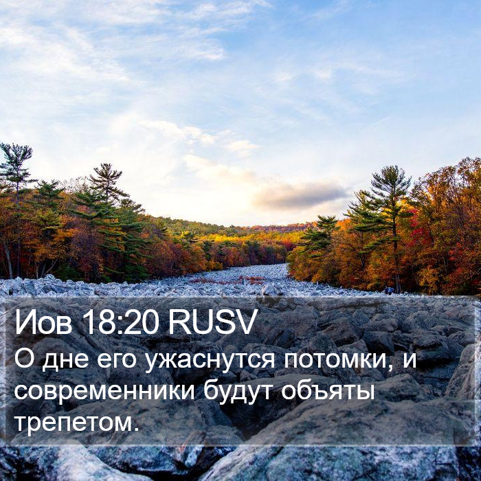 Иов 18:20 RUSV Bible Study