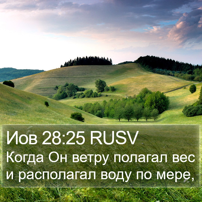 Иов 28:25 RUSV Bible Study