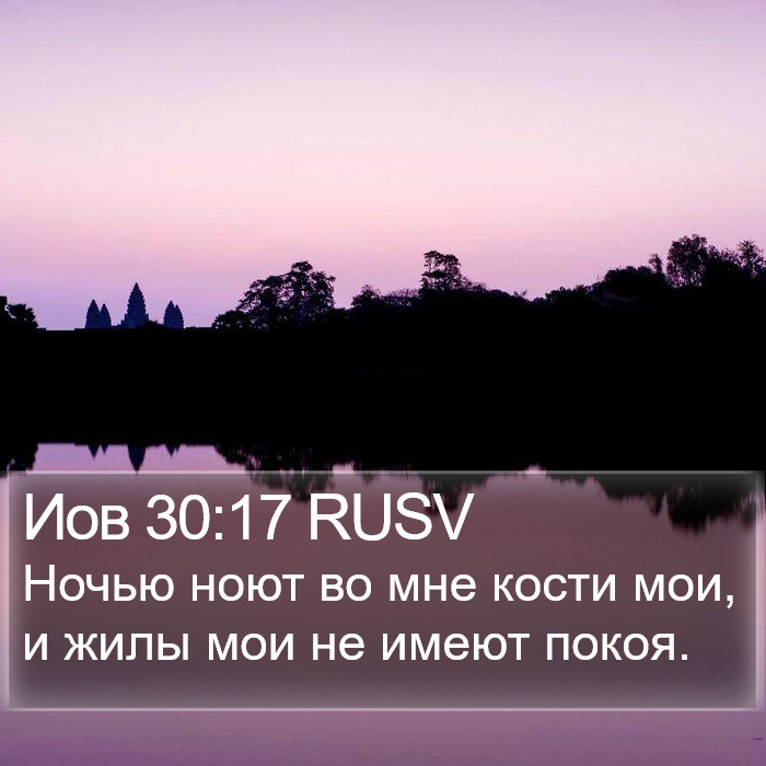 Иов 30:17 RUSV Bible Study