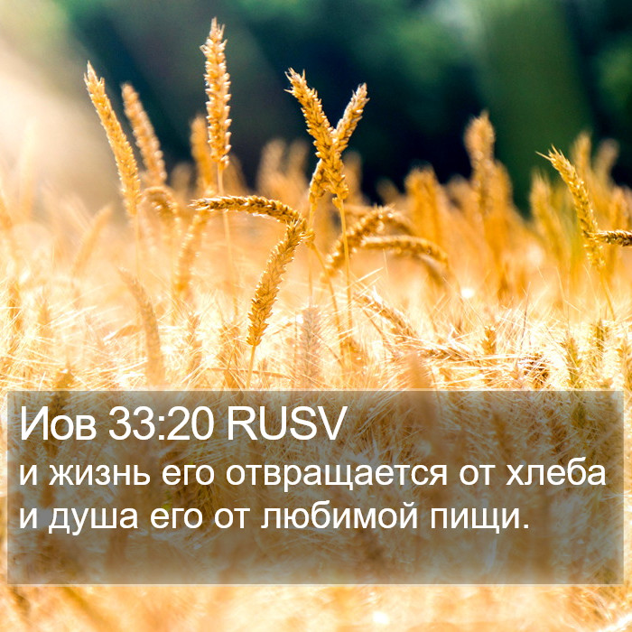 Иов 33:20 RUSV Bible Study