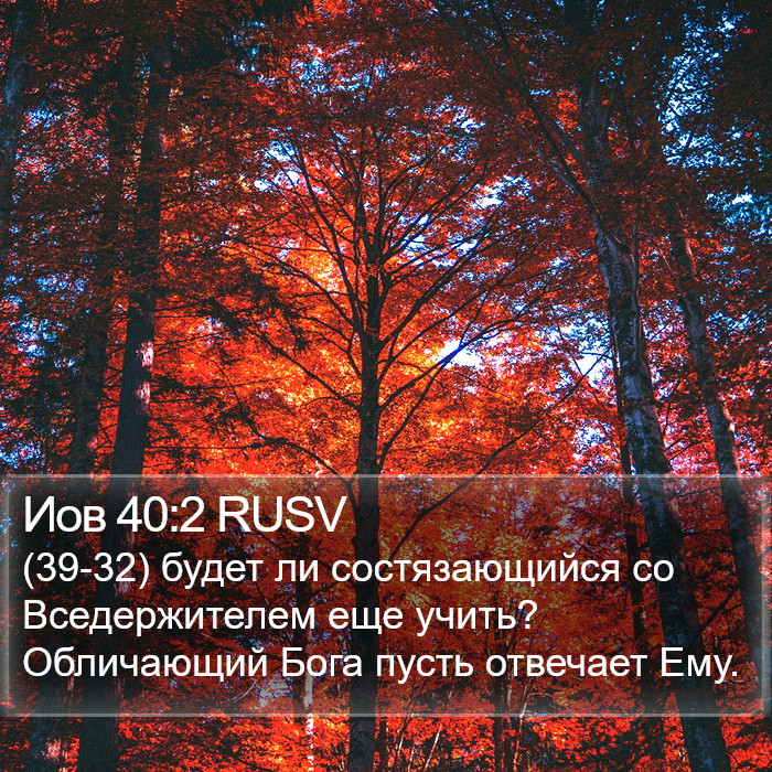 Иов 40:2 RUSV Bible Study