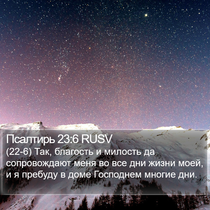 Псалтирь 23:6 RUSV Bible Study